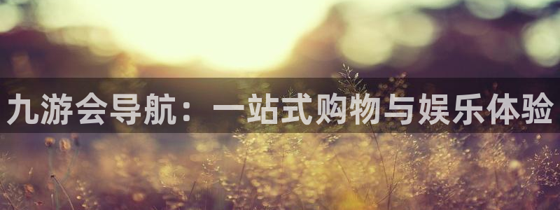 2元彩票3：九游会导航：一站式购物与娱乐体验