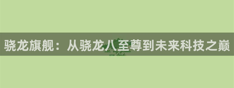 2元彩票体育eon：骁龙旗舰：从骁龙八至尊到未来科技之巅